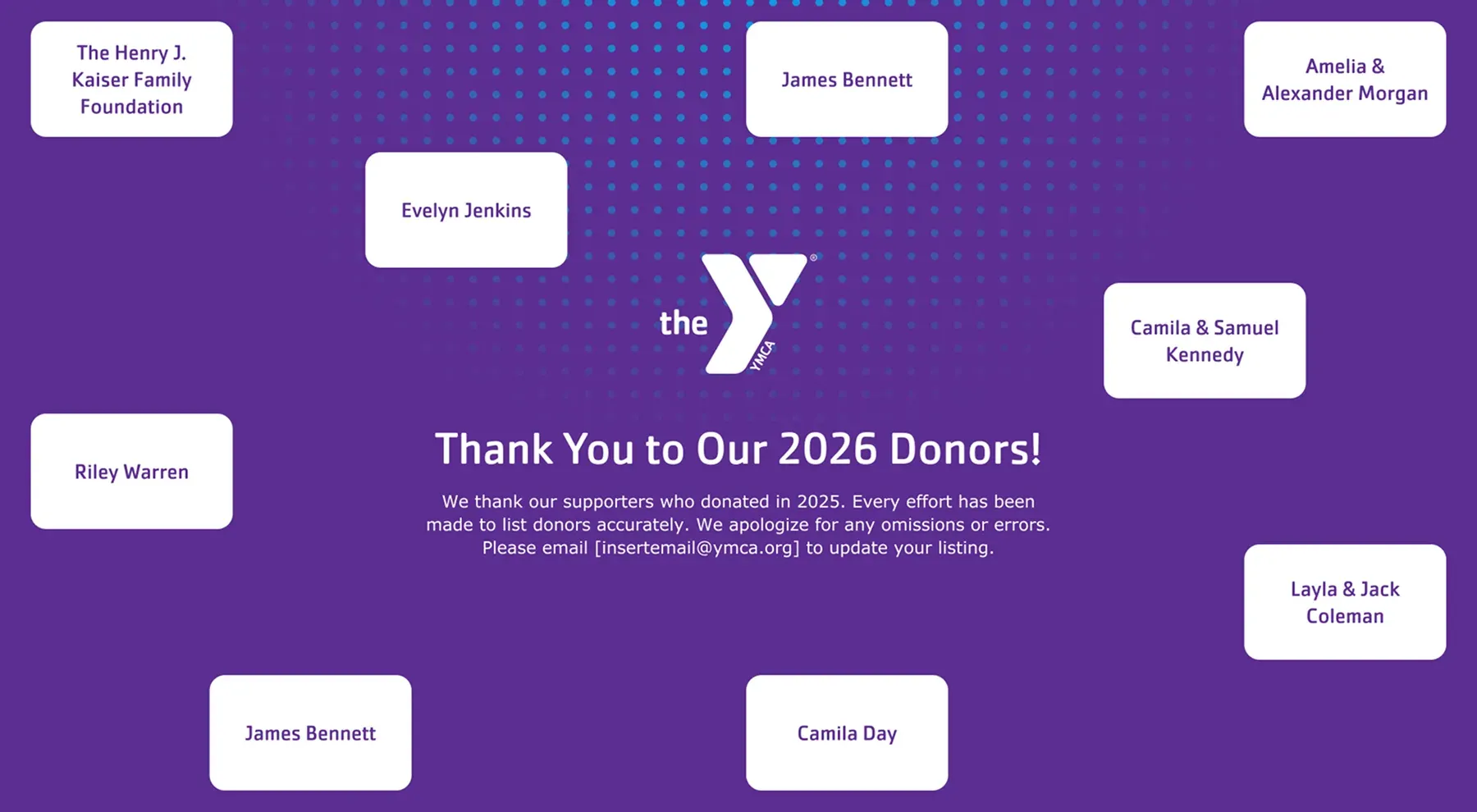 2026 donors gratitude wall