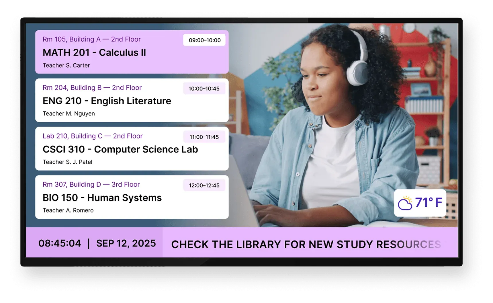 Keep campus screens accurate without chasing updates