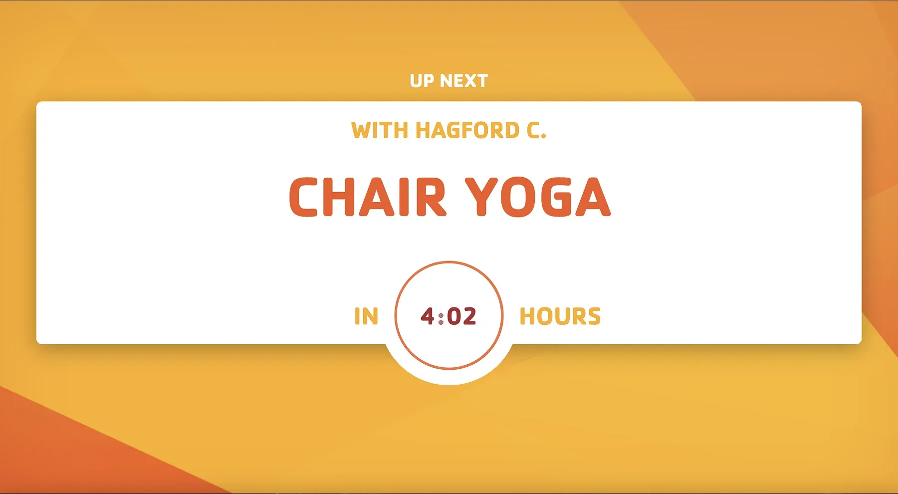 Chair Yoga class countdown screen