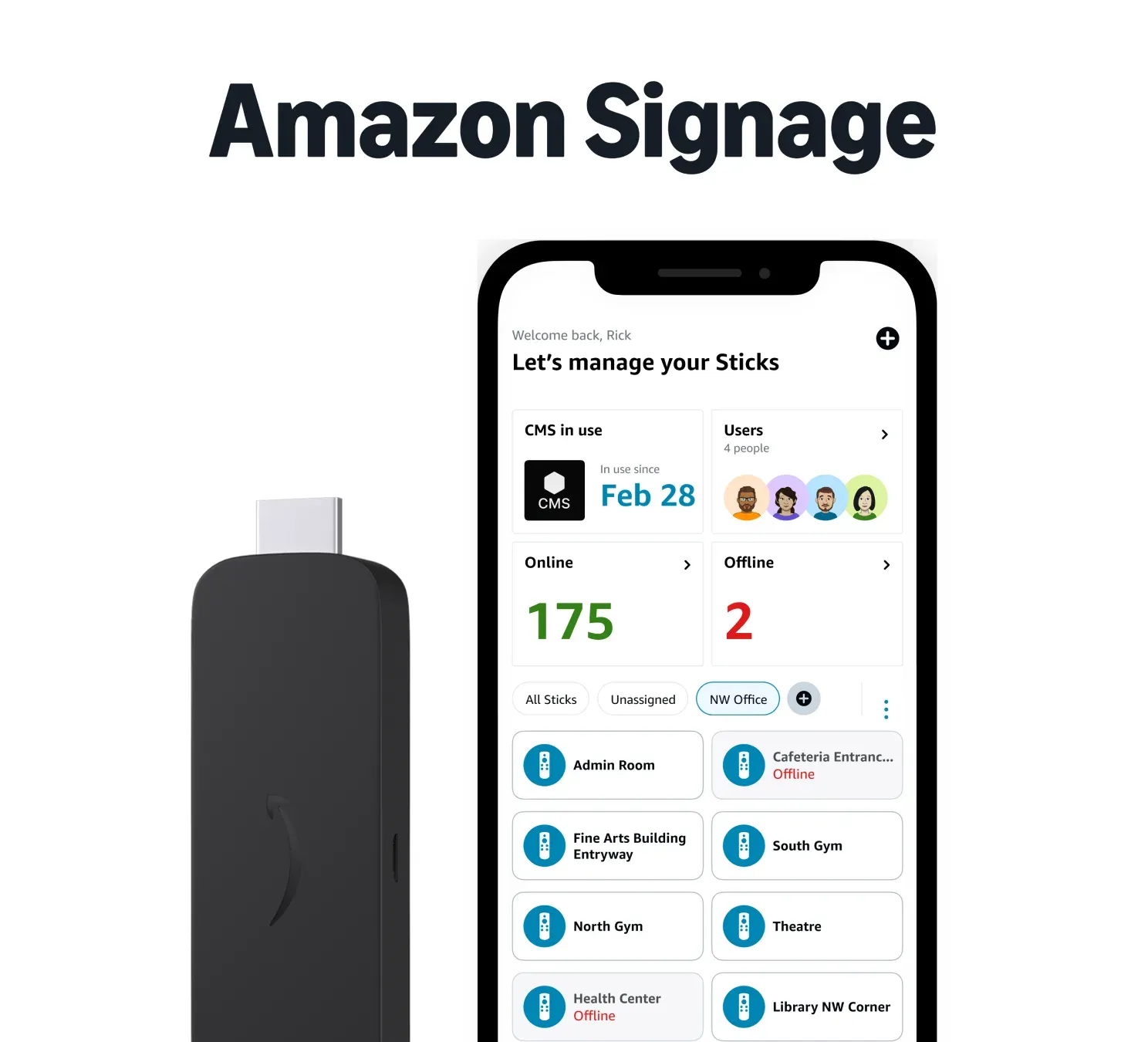 icon related to Screen Pulse and Amazon Signage Stick work together out of the box