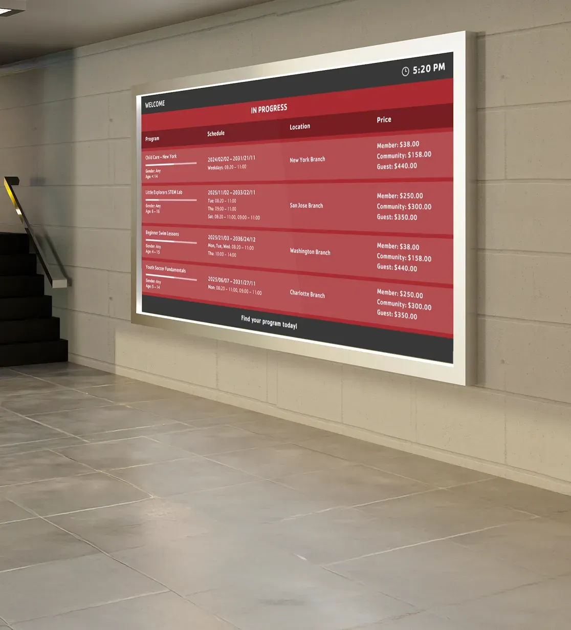 Check-in areas